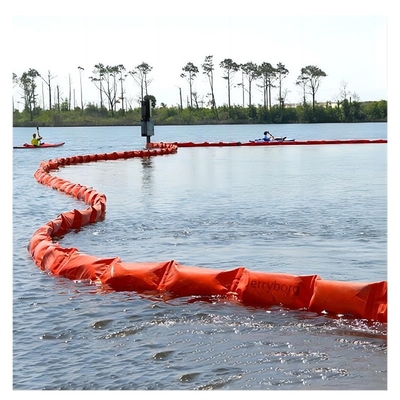 Orange Floating PVC Containment Boom untuk kebocoran tumpahan air