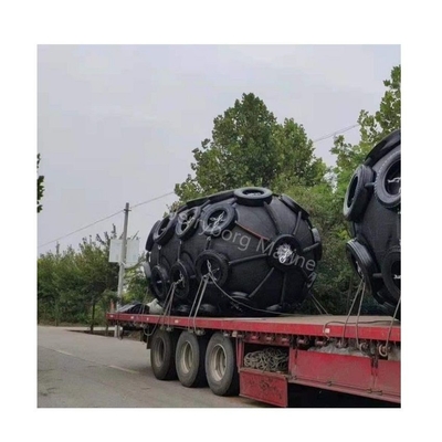 China Manufacture Yokohama Type Marine Fender with Tire Chain Net Rubber Fender