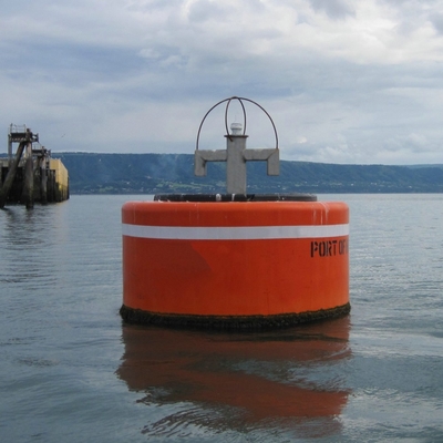 BV Chain Through Buoy untuk Kapal Berthing Polyurethane Reinforcement Mooring Buoy